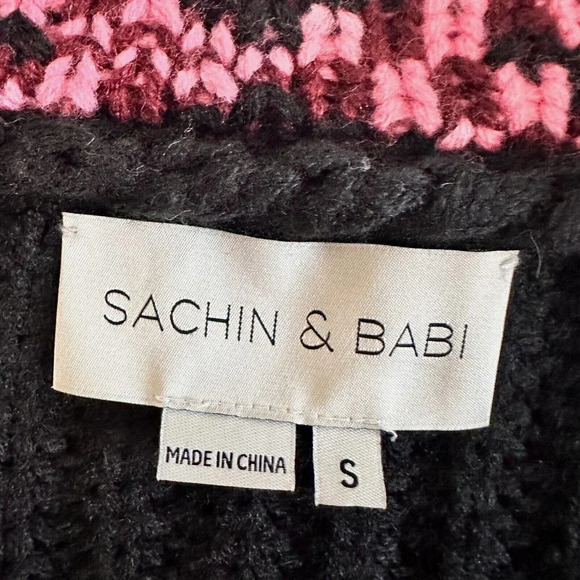 Sachin and Babi Landon Cardigan Womens Small Aztec Puff Bubble Sleeve - Picture 8 of 16